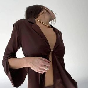 RUMOURS silk skirt shirt set